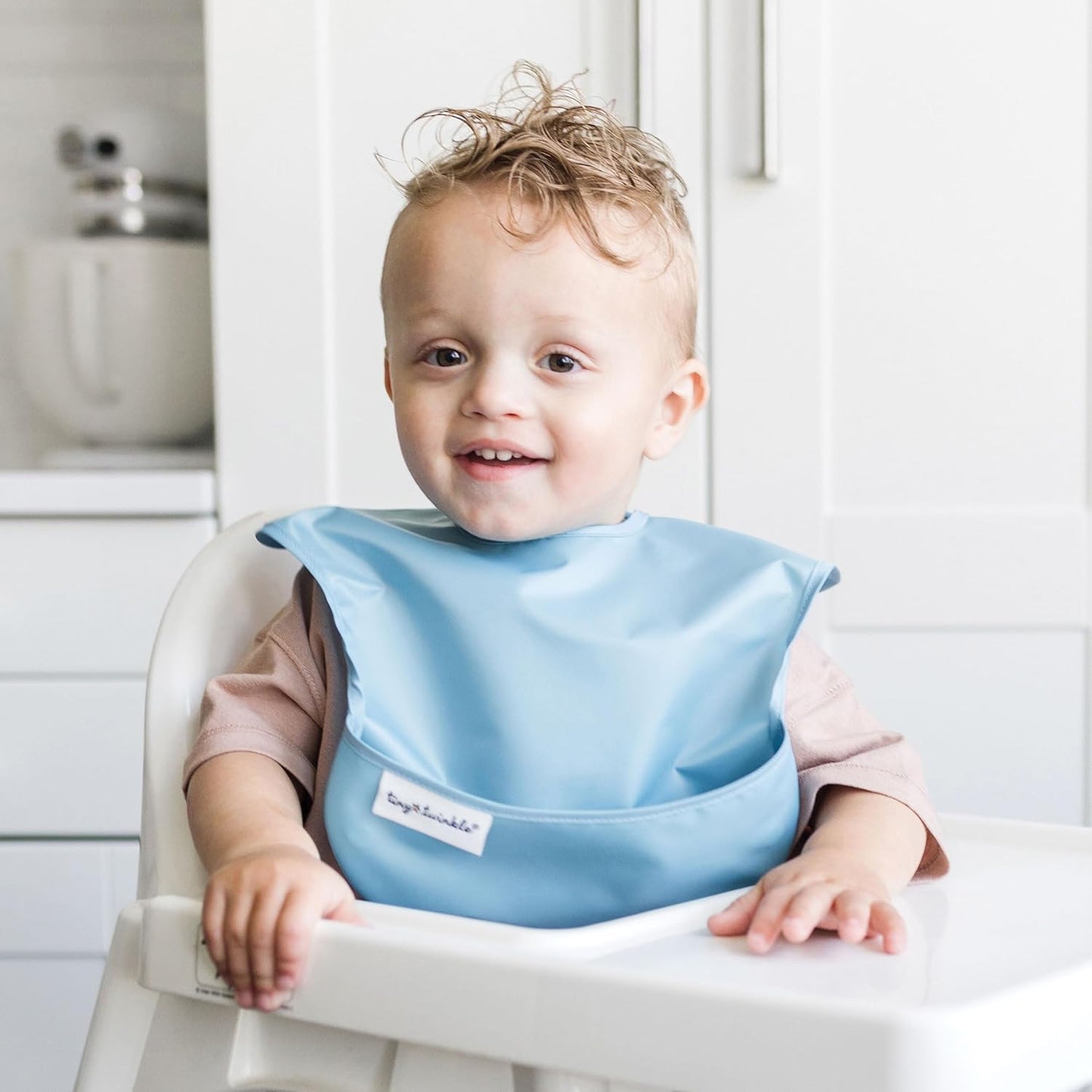 Tiny Twinkle Mess Proof Baby Bibs for Eating - Waterproof, Wipeable Bibs - Toddler Bibs - Travel