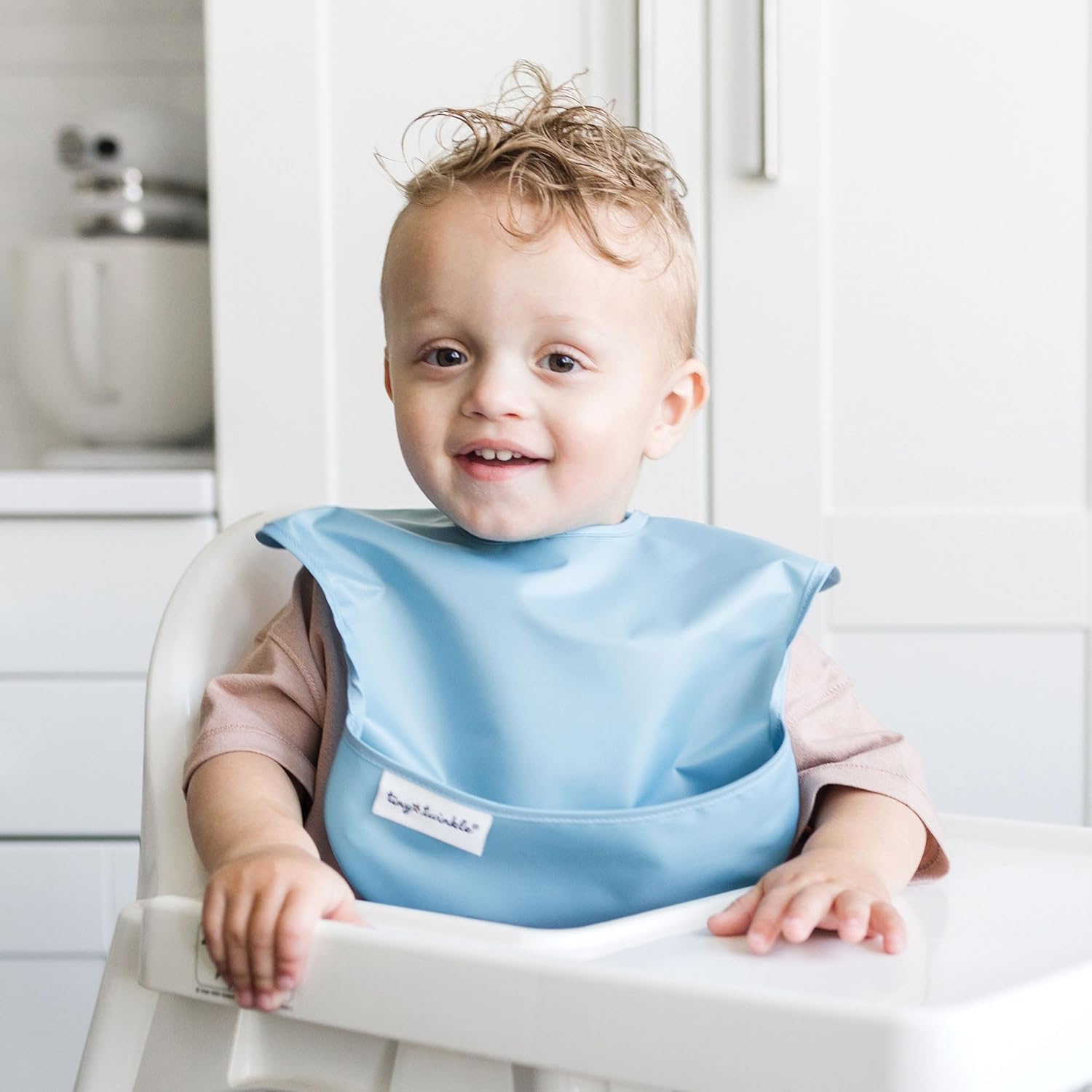 Tiny Twinkle Mess Proof Baby Bibs for Eating - Waterproof, Wipeable Bibs - Toddler Bibs - Travel