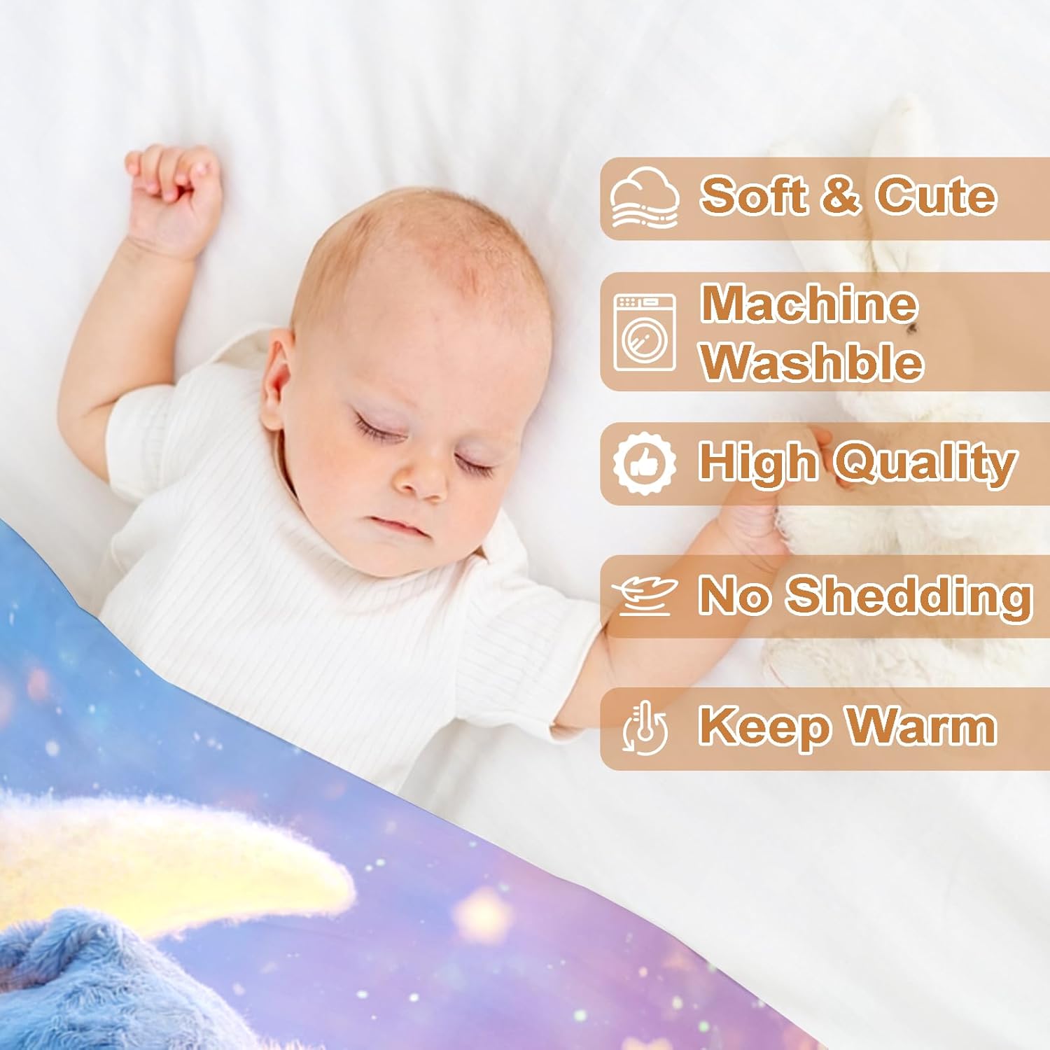 Ship Next Day, Personalized Baby Blanket – Printed in USA, Custom Baby Blanket for Boys & Girls
