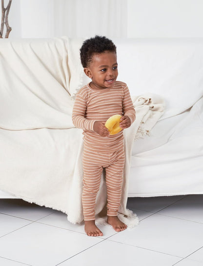 AVAUMA Stripe Pattern Baby Boys Girls Pajama Set Kids Toddler Snug fit Ribbed Sleepwear pjs for Daily Life Style