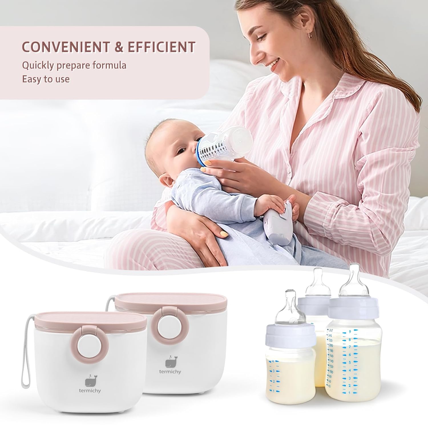 Termichy Baby Formula Dispenser, Portable Formula Dispenser Container with Scoop and Carry Handle