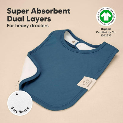 KeaBabies 8-Pack Organic Baby Bibs for Boys, Girls - Super Absorbent Cotton Drool Bibs for Baby Girl & Boy, Teething Toddler, Drooling Newborn, Ultra Soft & Machine Washable (Cruise)