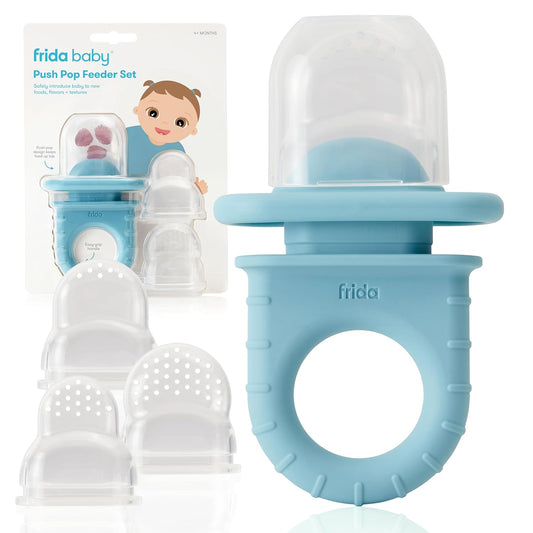 Frida Baby Push Pop Feeder, Baby Fruit Food Feeder to Safely Introduce New Foods, Fresh + Frozen