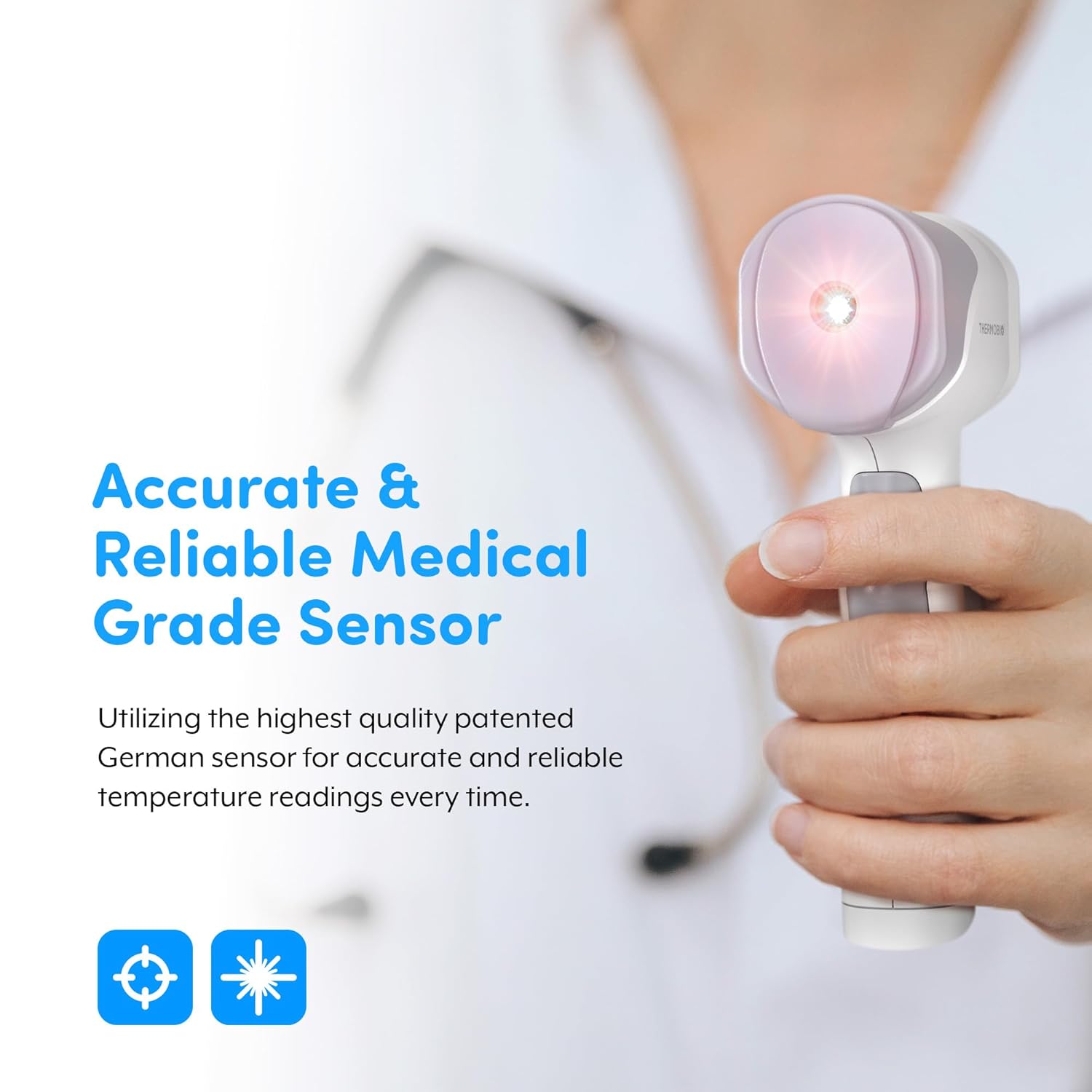 Medical Grade FSA-HSA Eligible Heavy Duty Touchless Infrared Forehead Thermometer, for Adults &
