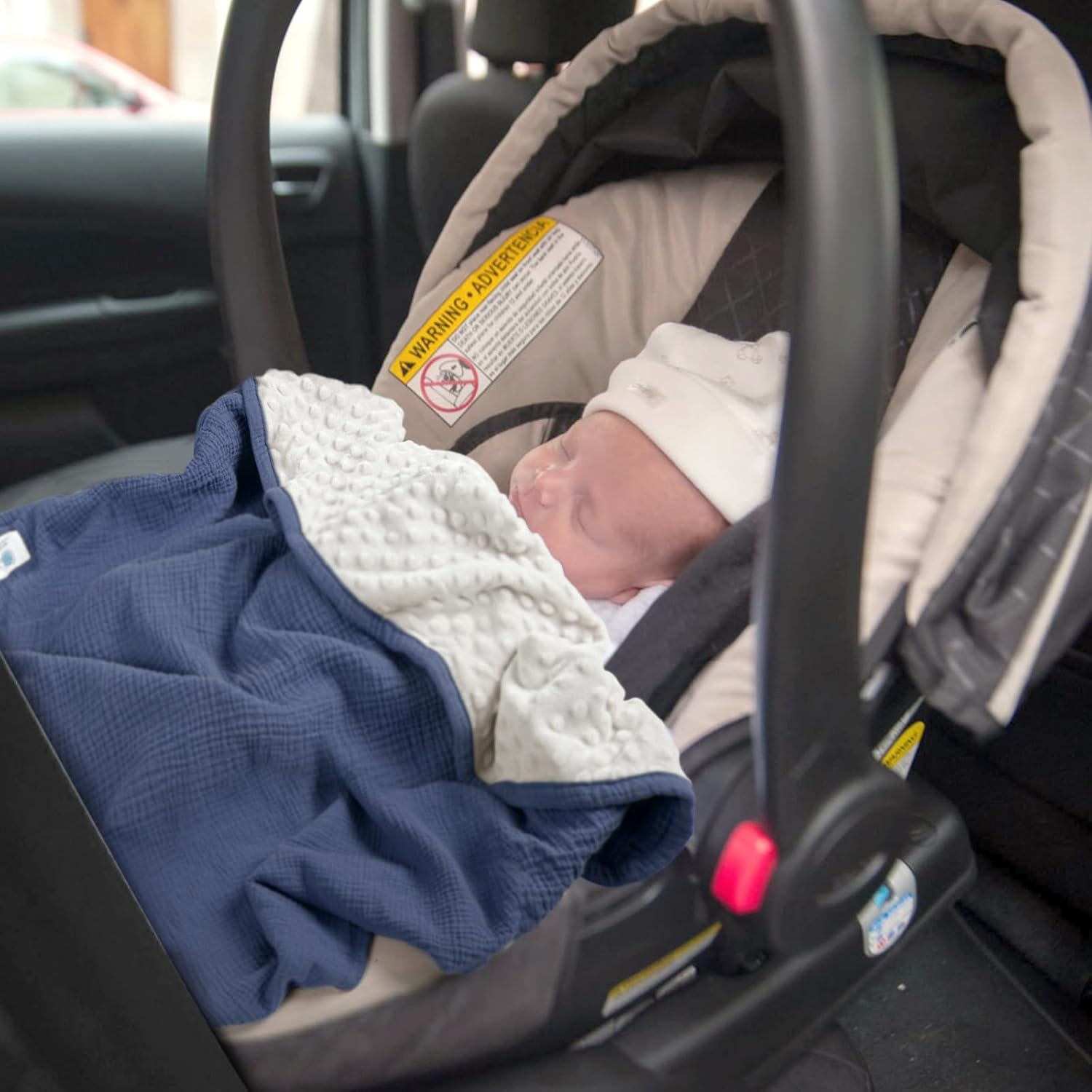 lulumoon Baby Blanket for Newborn Receiving: Minky Dot & Muslin Lightweight - Thermal Blanket Gift