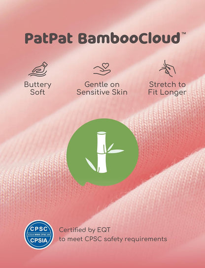 PATPAT Baby Girl Bodysuits - Soft Bamboo Viscose - Flutter Sleeves Cute Dress - Newborn Infant Summer Clothes - 3 Pack
