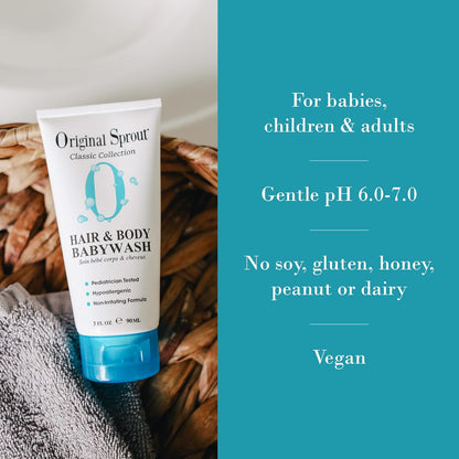 Original Sprout Baby Shampoo and Body Wash, Hypoallergenic Formula with Organic Calendula &