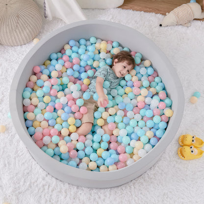 SHJADE Foam Ball Pit, 47.2"x 13.8" Large Ball Pits for Toddlers-Grey