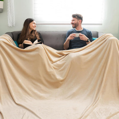 PHF Oversized King Fleece Blanket 120"x120", No Shed No Pilling Big Soft Blanket, Extra Large 10'x