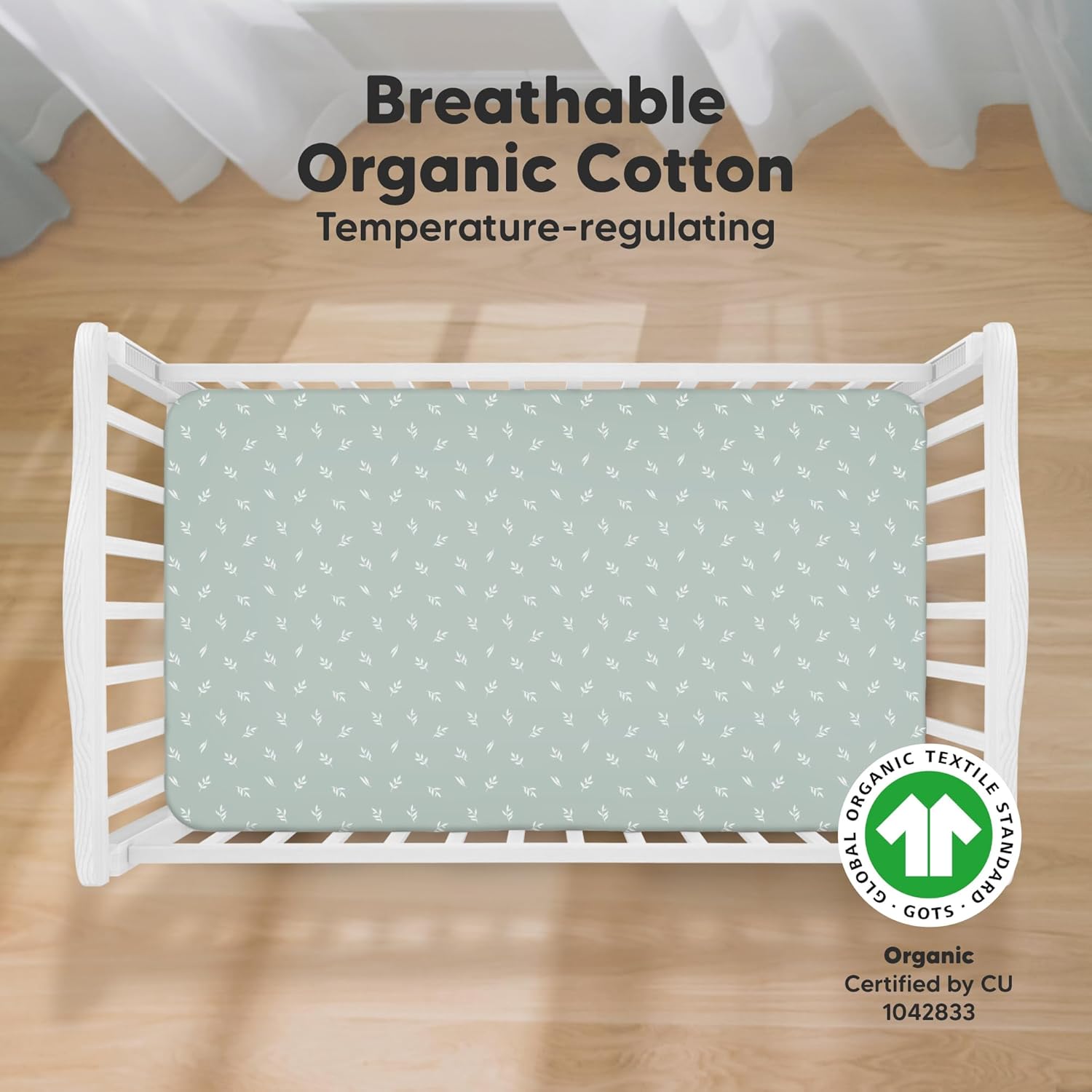 KeaBabies 2-Pack Organic Crib Sheets for Boys, Girls - 52x28 Fitted Crib Mattress Sheet Neutral