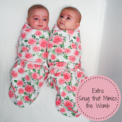 LollyBanks Swaddles 100% Organic Cotton Baby Girl Essentials, 0-3 Months Newborn Girl Swaddles, Swaddle with Easy Change Zipper, Swaddle Sack for Baby Girl (Peony Print)
