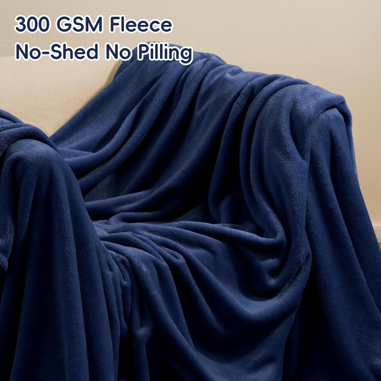 PHF Ultra Soft Fleece Blanket Twin Size, No Shed No Pilling Luxury Plush Cozy 300GSM Lightweight