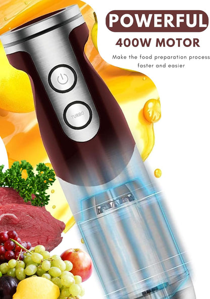 MegaWise 5-in-1 Hand Blender Set with Variable Speed Control, 400W Immersion Blender - Includes
