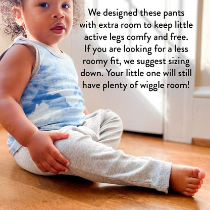 HonestBaby Multipack Harem Pants Roomy Fit Pull on Bottoms 100% Organic Cotton for Infant Baby Boys, Girls, Unisex