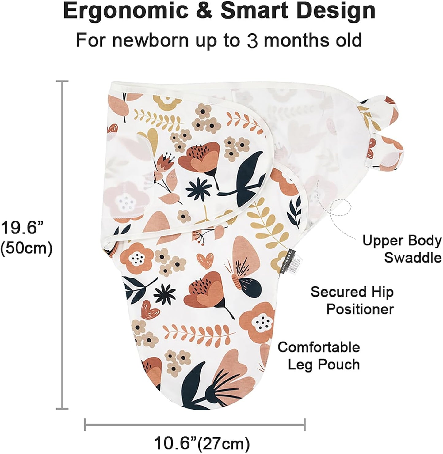 HOUSBAY 100% Cotton Baby Swaddle Sleep Sacks for Newborn Swaddling Blankets Adjustable 2-Way Zipper