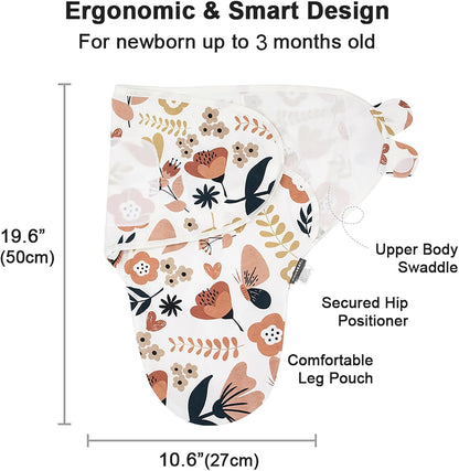 HOUSBAY 100% Cotton Baby Swaddle Sleep Sacks for Newborn Swaddling Blankets Adjustable 2-Way Zipper