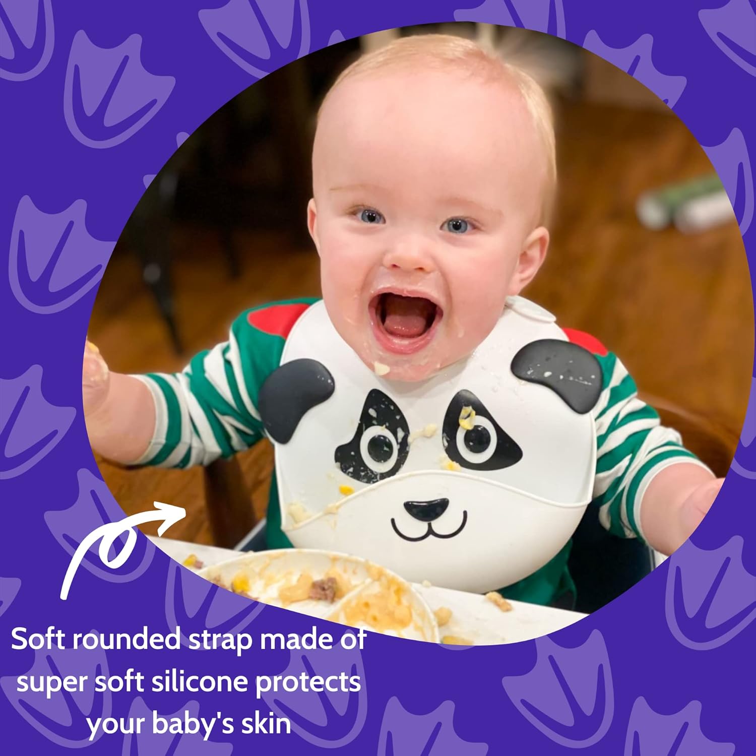 Silly Goose Set of 2 Silicone Animal Baby Bibs for Babies and Toddlers, Waterproof, Adjustable