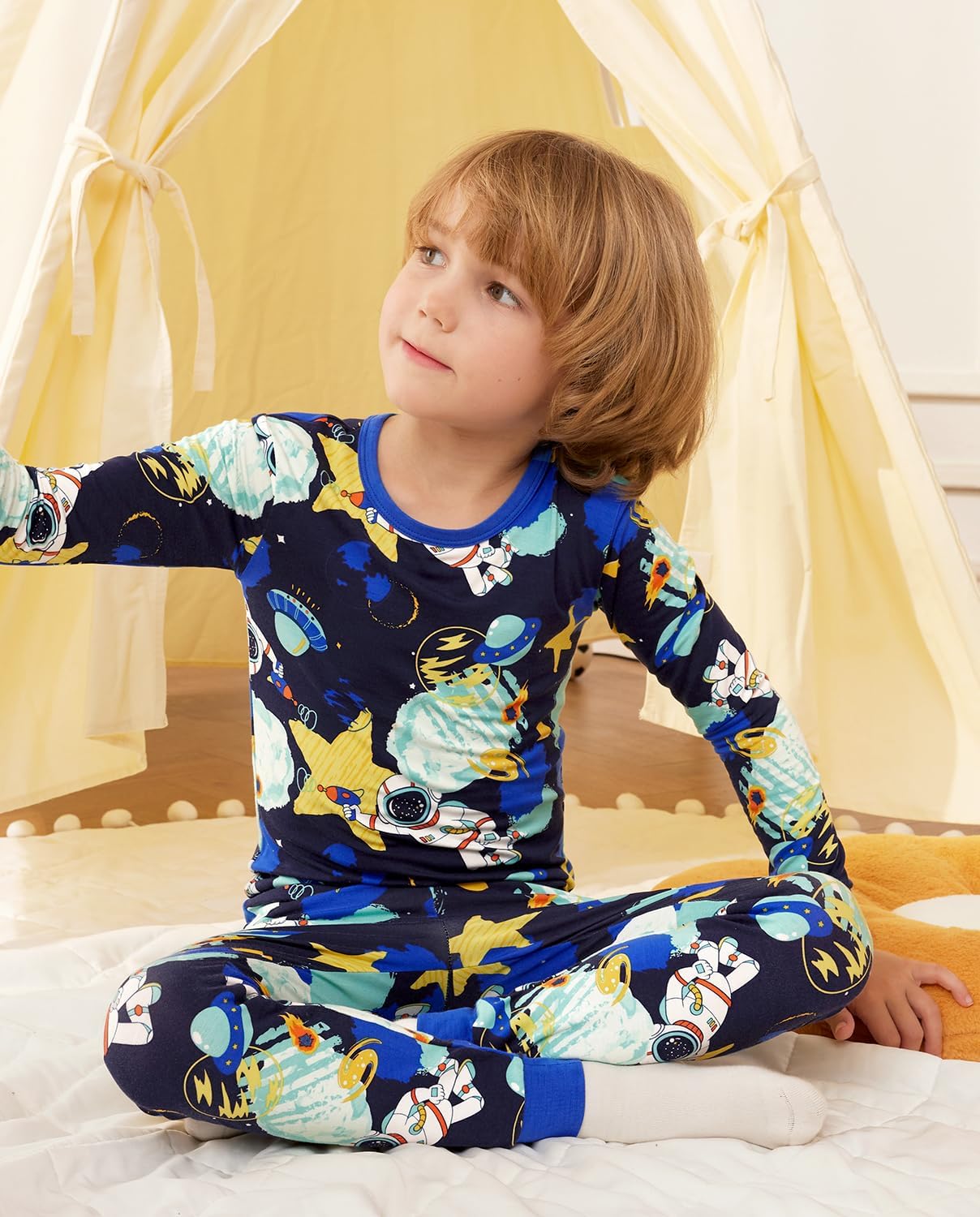 Bamboo Viscose Toddler Pajamas Boys Girls Baby 12M-8Y Pjs Sets Kids 2pcs Snug fit Long-Sleeve Sleepwear