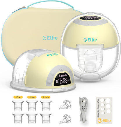 Ellie Wearable Hands Free Breast Pump, Portable Breastfeeding Pump w/Soft Double-Sealed Flange