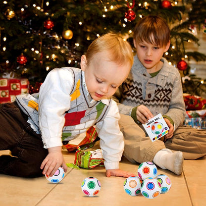 6Pack Magic Rainbow Puzzle Ball Fidget Toys, Matching Puzzle Balls Toy Stress Reliever 3D Speed Fisget Ball Brain Teasers Games for Kids Adults Christmas Stocking Stuffers Party Favor Birthday Gifts