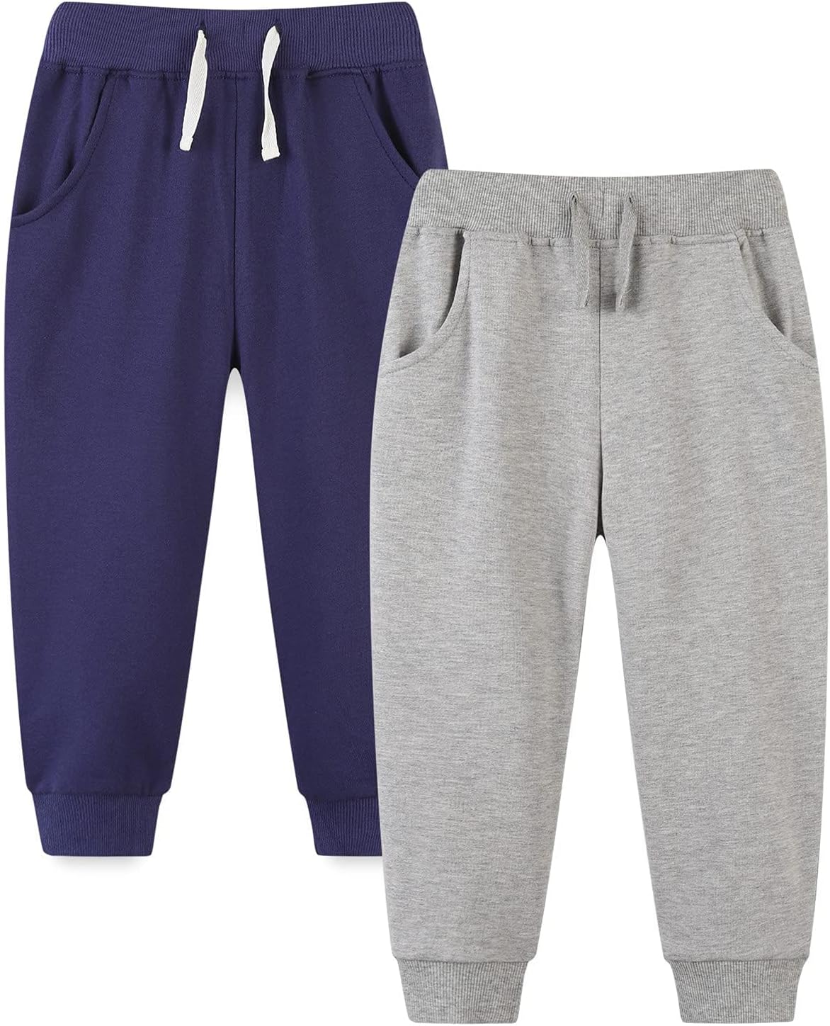 Bumeex Baby and Toddler Boys' 2-Pack Pull on French Terry Pants 1-7Y