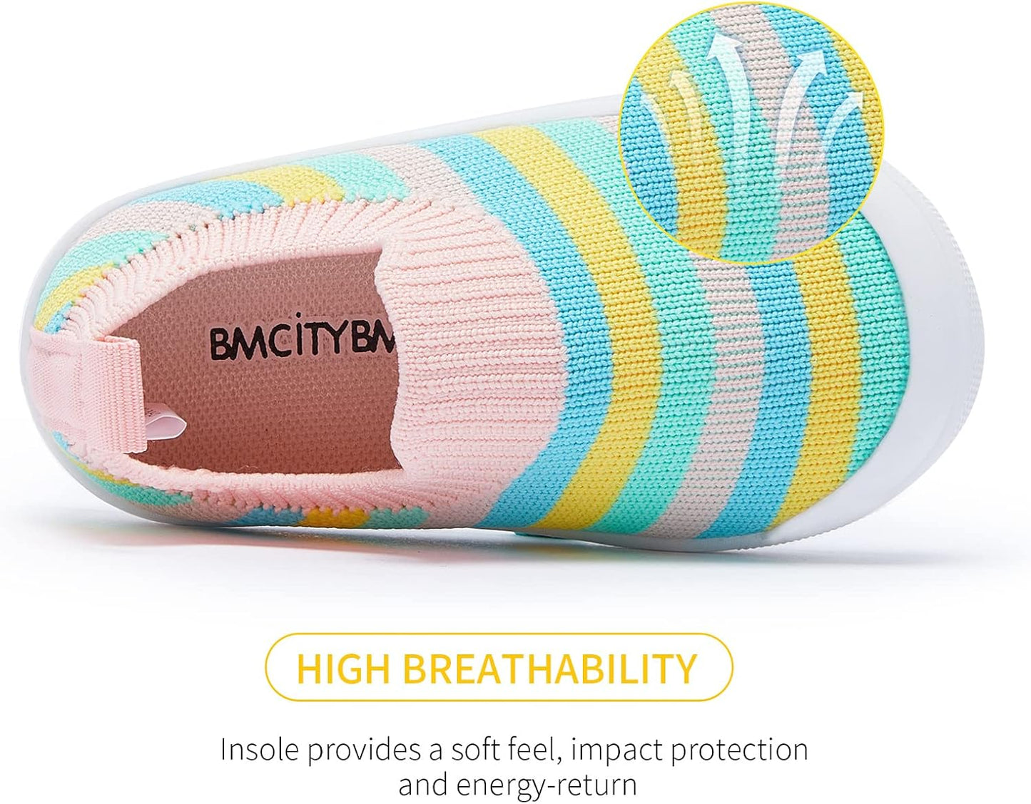 BMCiTYBM Baby Sneakers Girls Boys Lightweight Breathable Mesh First Walkers Shoes 6-24 Months