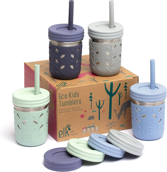 Elk and Friends 10oz Stainless Steel Kids + Toddler Drinking Cups | The Original Mason Jars with