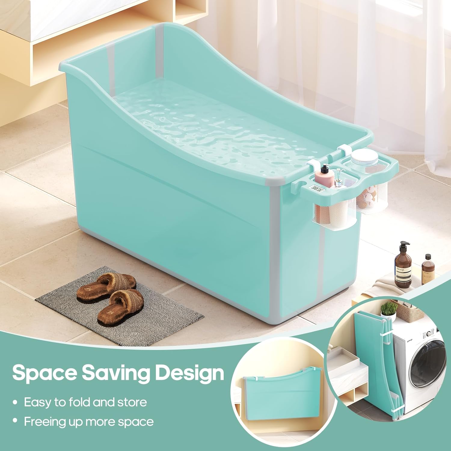 Collapsible Baby Bathtub Foldable Bathtub for Toddler Portable Large Foldable Bath Tub Bathtub for