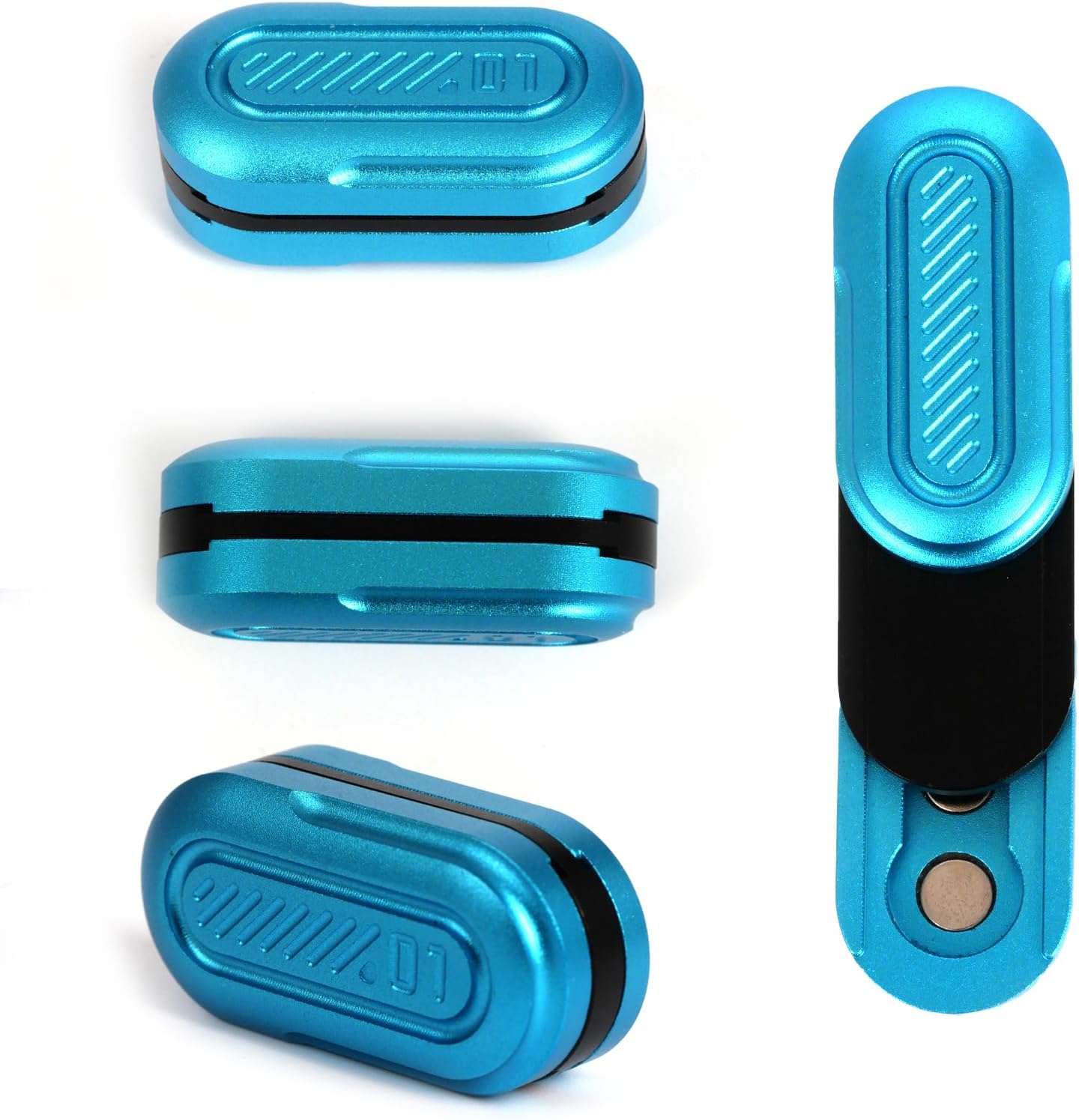 Mini Fidget Slider, Metal Card Fidget Slider Fidget Keychain Fidget Blocks Kit Adult Anxiety Anti Stress (Blue)