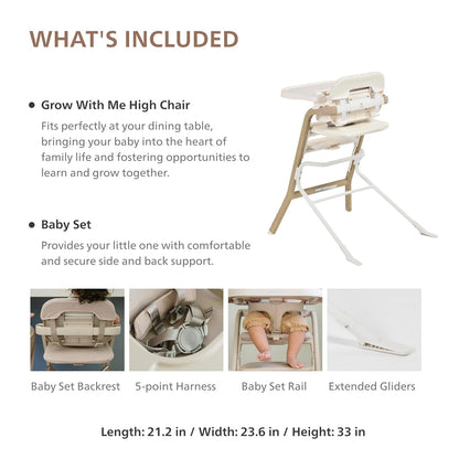 Unilove Grow with Me 2-in-1 Baby High Chair – Adjustable Toddler Chair with Baby Set, Removable