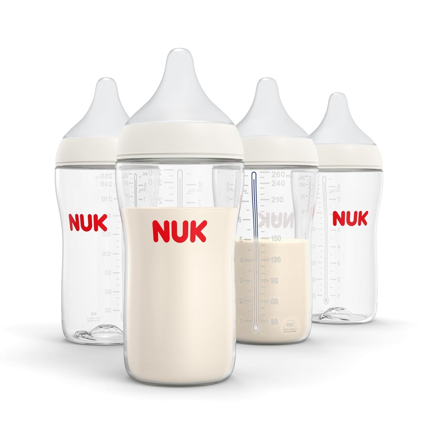 NUK Perfect Match 2-in-1 Natural and Anti-Colic Bottle with Medium Flow, Wide, Adaptable Nipple