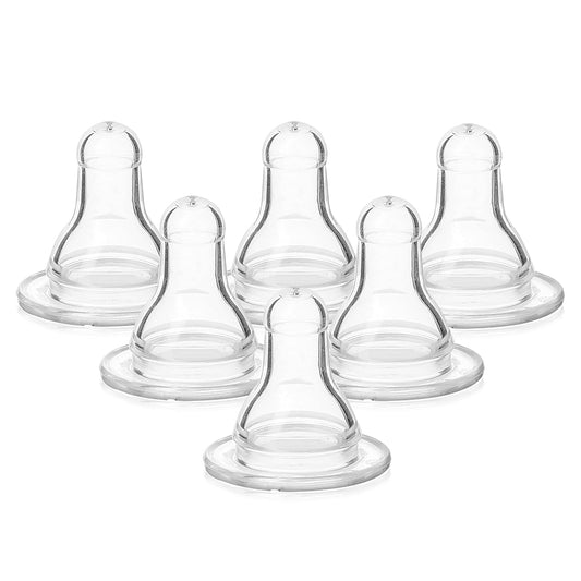 Evenflo Feeding Classic BPA-Free Silicone Fast Flow Nipples - 8 Months+, 6 Pack,Clear,6 Count (Pack