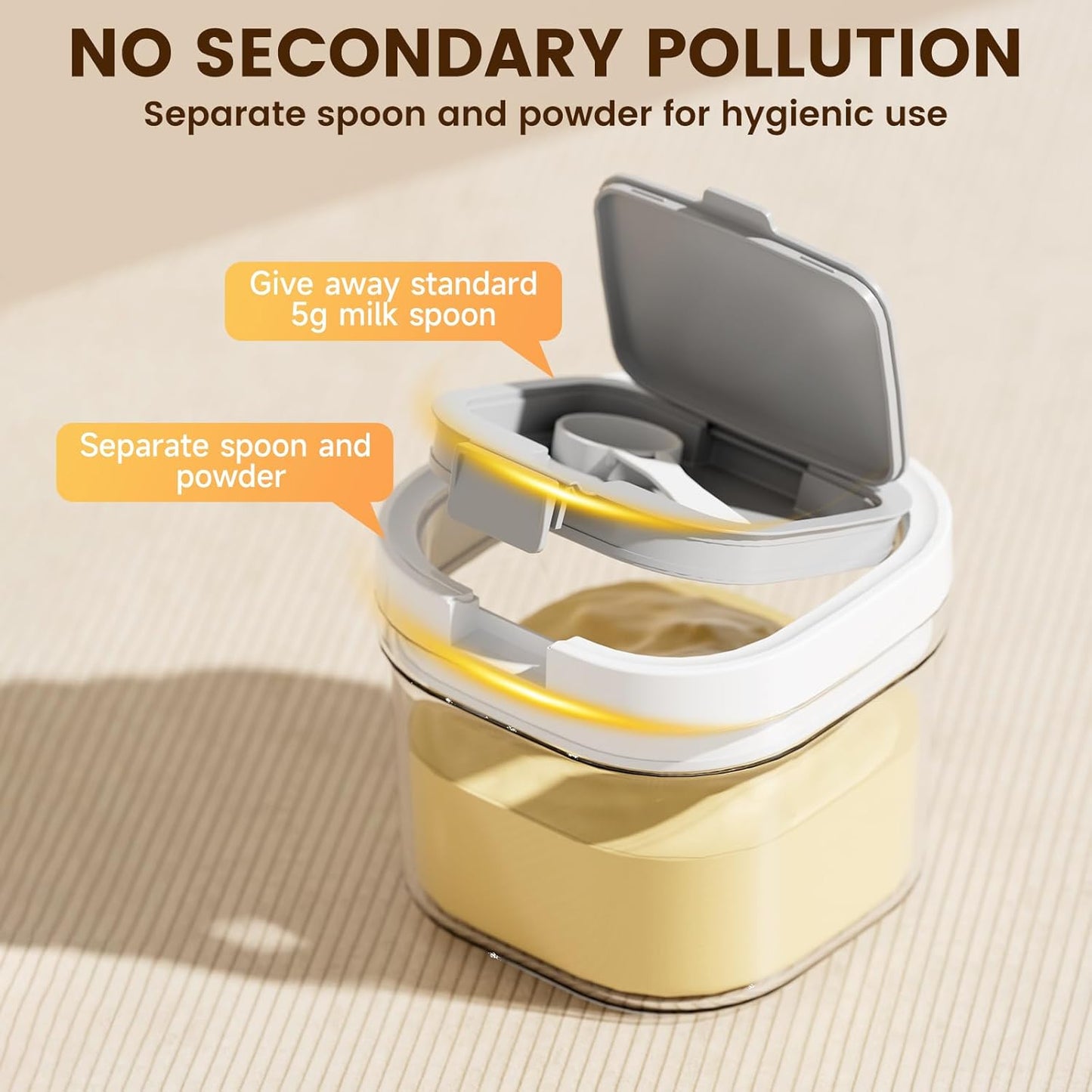 Formula Container to go-800ml Travel Dispenser BPA Free Airtight Container with Spoon and Layered