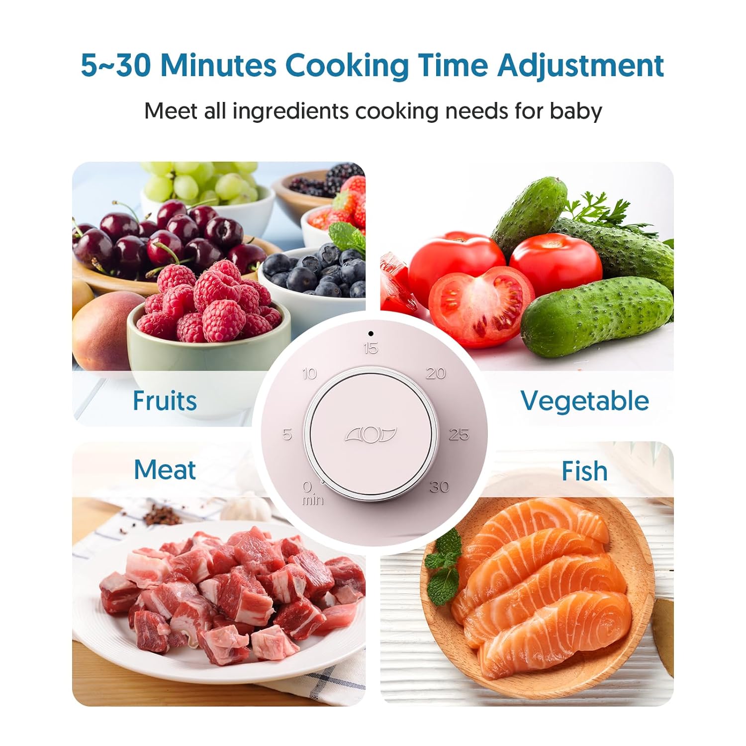 Baby Food Maker Bellababy Baby Food Processor, Puree Blender Steamer with Reversible Steam Basket