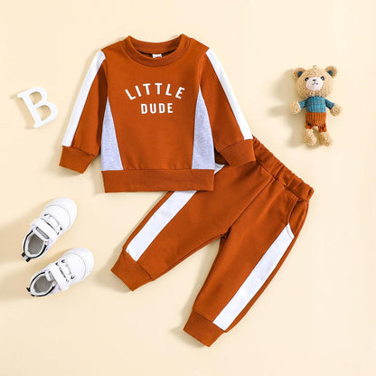 Baby Boy Clothes Fall 6 12 18 24 Months Football Long Sleeve Pullover Tops & Pant Sets Toddler Winter Outfits
