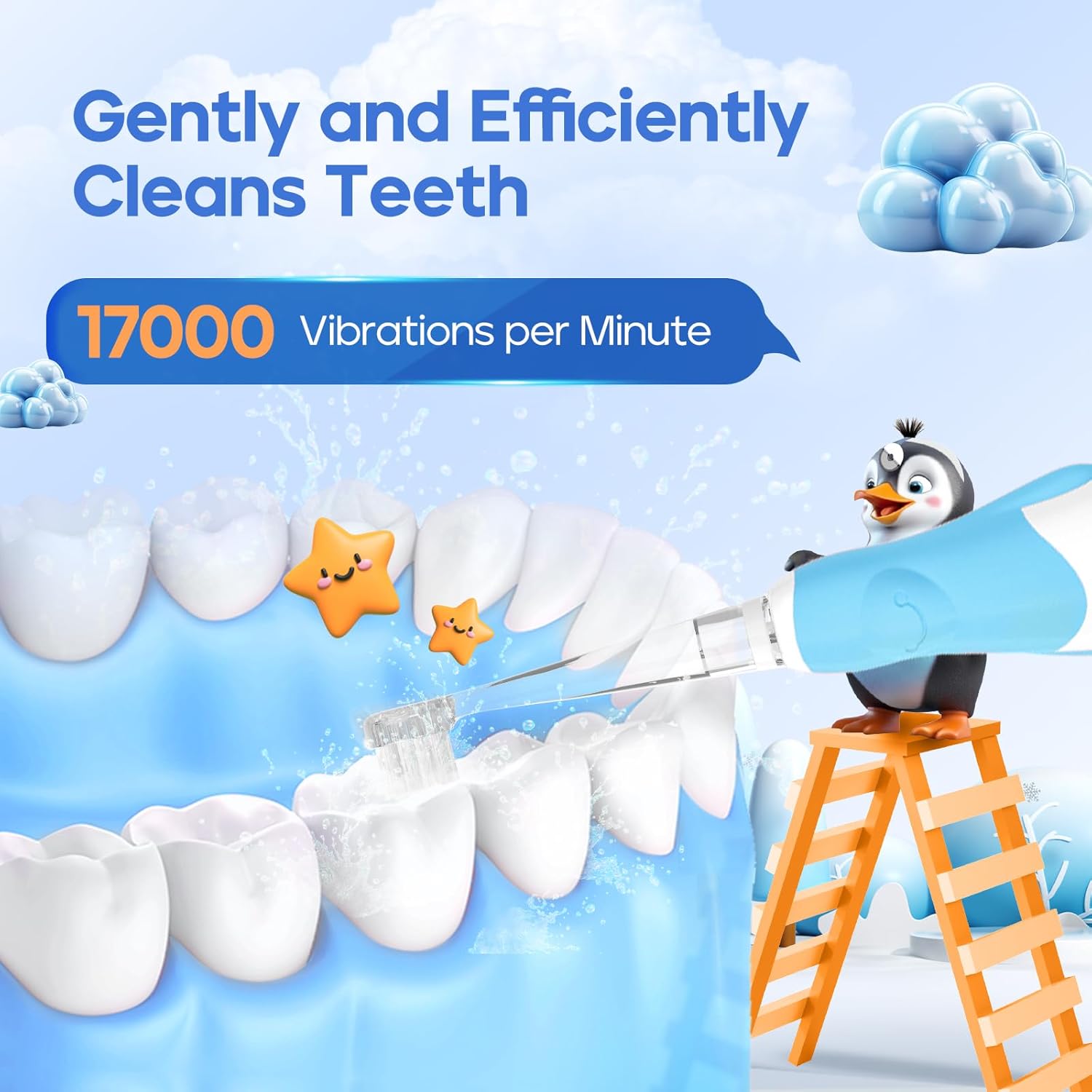 SEAGO Toddler Electric Toothbrushes for Baby Ages 0-3 Years, Baby Toothbrush with Smart Timer and