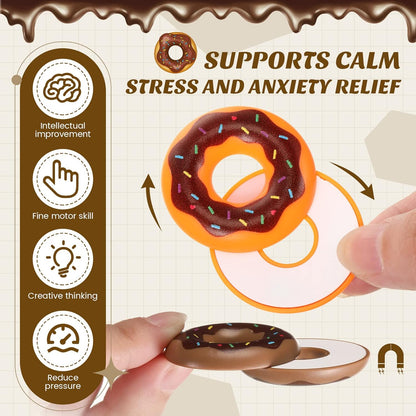 2 Pcs Haptic Coin Donut Fidget Slider Magnetic Fidget Slider Toy ADHD Autism Sensory Relief Stress and Anxiety Depression Desk Toys for Adults Teens Birthday Gift