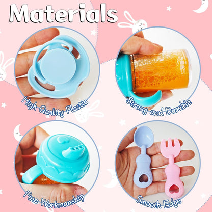 12 Pcs Baby Doll Accessories Magic Bottle set,Pretend Play Feeding Toy Set with Package,Doll
