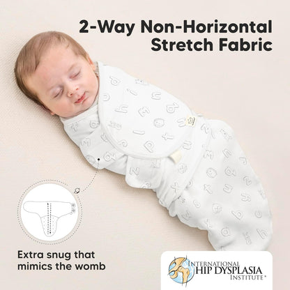 KeaBabies 3-Pack Organic Baby Swaddle Sleep Sacks - Swaddles for Newborns, Infant 3-6 Months, Baby Girls, Boys, Soft & Snug Newborn Sleep Sack, Nursery Swaddling Blankets (ABC Land Rose, L)