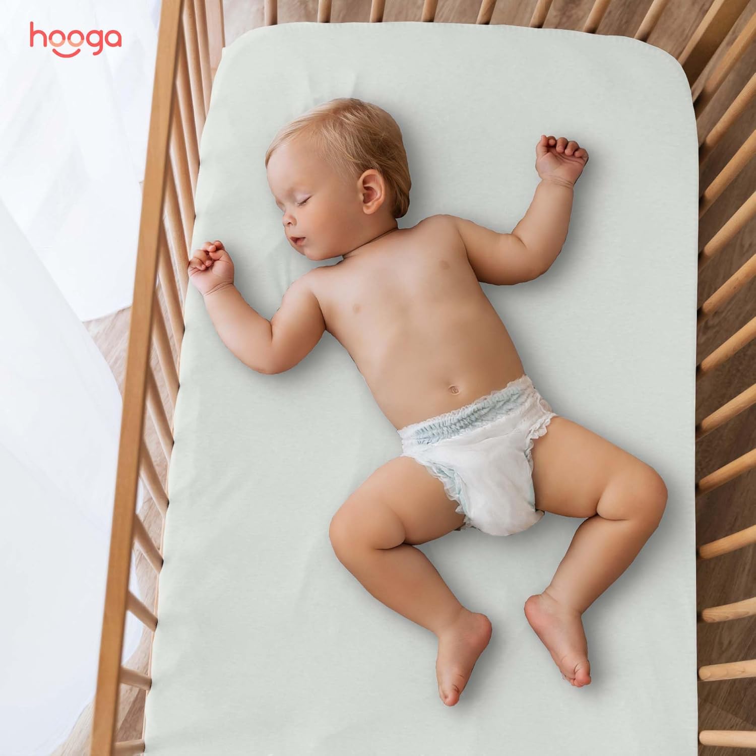 Hooga Grounding Crib Sheet, Organic Fitted Grounded Sheet for Baby Crib, Earth Connected Bedding