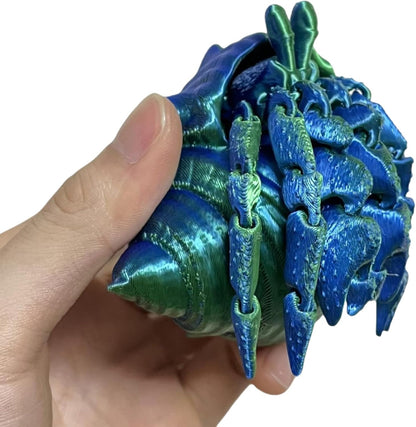 3D Printed Hermit Crab, Hinged Color Tabletop Toy, Fidget Toy Adult, Deep Sea Creature Model Toy, Home Office Decoration