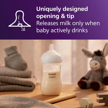 Philips Avent Natural Baby Bottles with Natural Response Nipples (Medium Flow, Flow 3), with