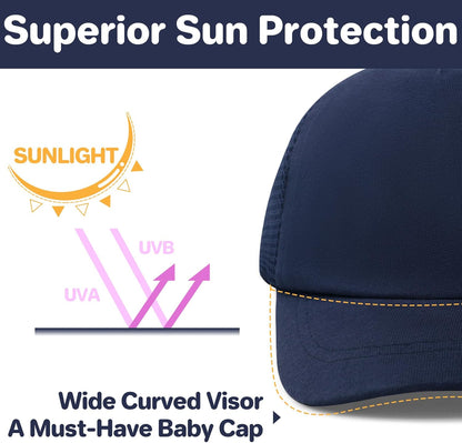 qikqik Baby Baseball Cap Toddler Baseball Hat with Mesh Infant Sun Hat UPF 50+ Baby Ball Cap Toddler Girl Hats Kids Hat Boys