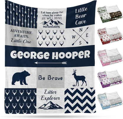 Ship Next Day, Personalized Baby Blanket – Printed in USA, Custom Baby Blanket for Boys & Girls