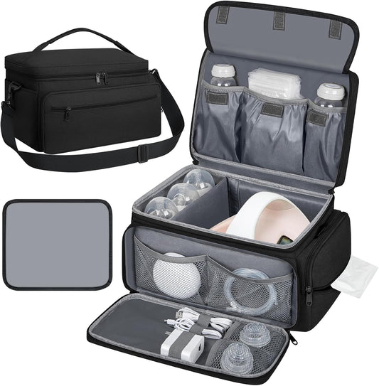 Breast Pump Bag for Spectra S1 S2, Pumping Bag with Waterproof Mat for Pumps Accessories, Portable