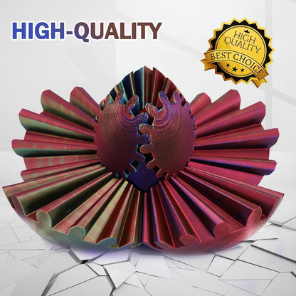 Gear Ball for ADHD 3D Printed Gear Ball Steampunk Whirling Wonder Fidget Toy Gearsphere Gear Ball for Stress and Anxiety Relaxing Fidget Ball Ideal for Sensory Needs and Autism (Laser Yellow Red Blue)