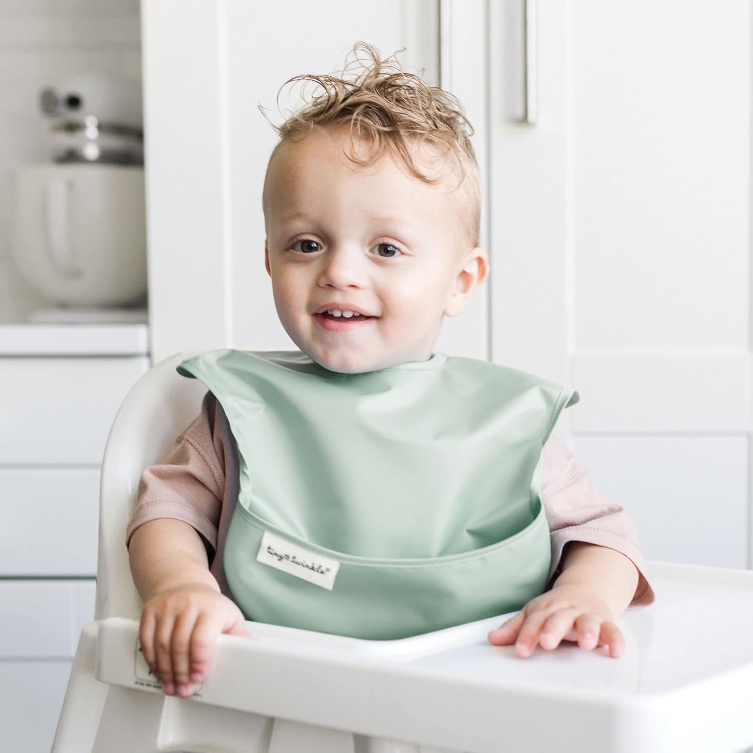 Tiny Twinkle Mess Proof Baby Bibs for Eating - Waterproof, Wipeable Bibs - Toddler Bibs - Travel