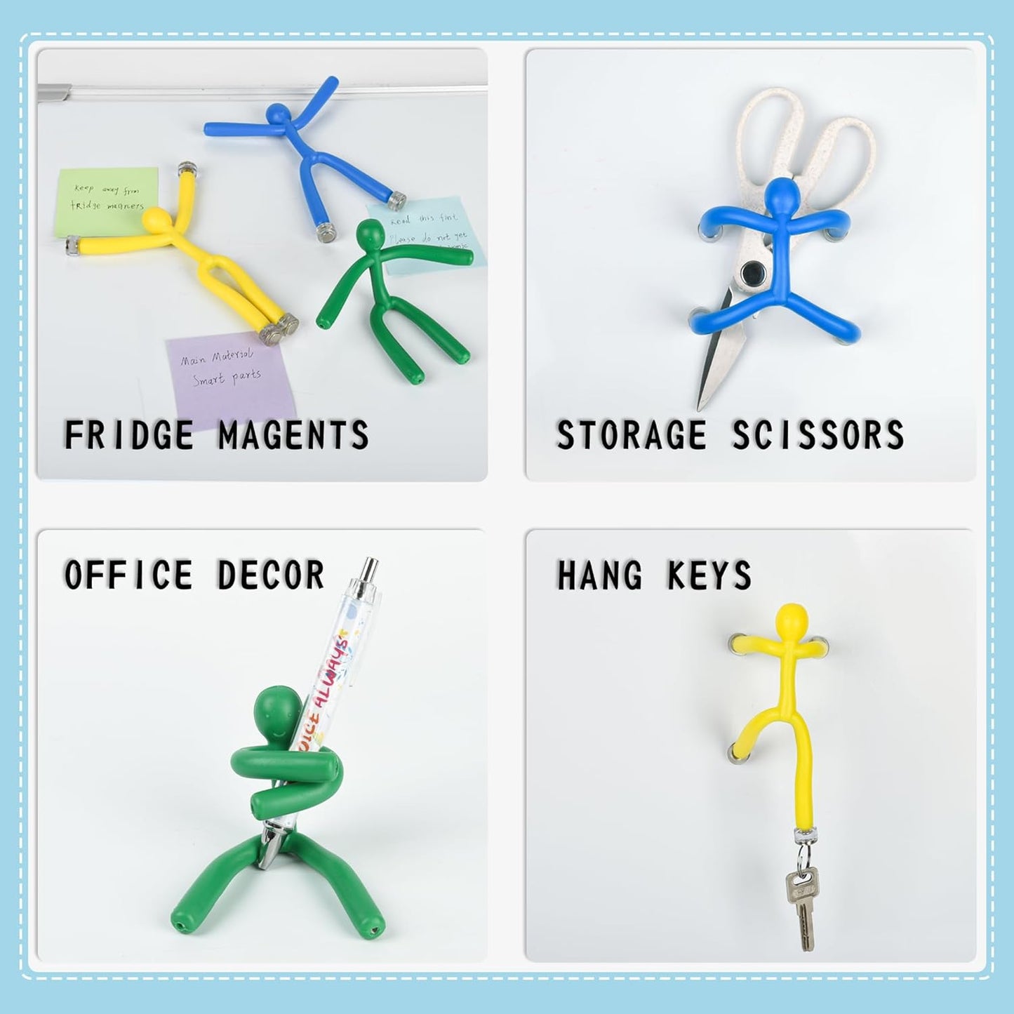 Funny Magnetic Men Toy Sets, Novelty Fidget Toys for Kids Adults, Colorful Shape-Changing Suction Cup Toys, Multipurpose Toys for Stress Relief, Travel, Office Desk , Fridge (Colorful)