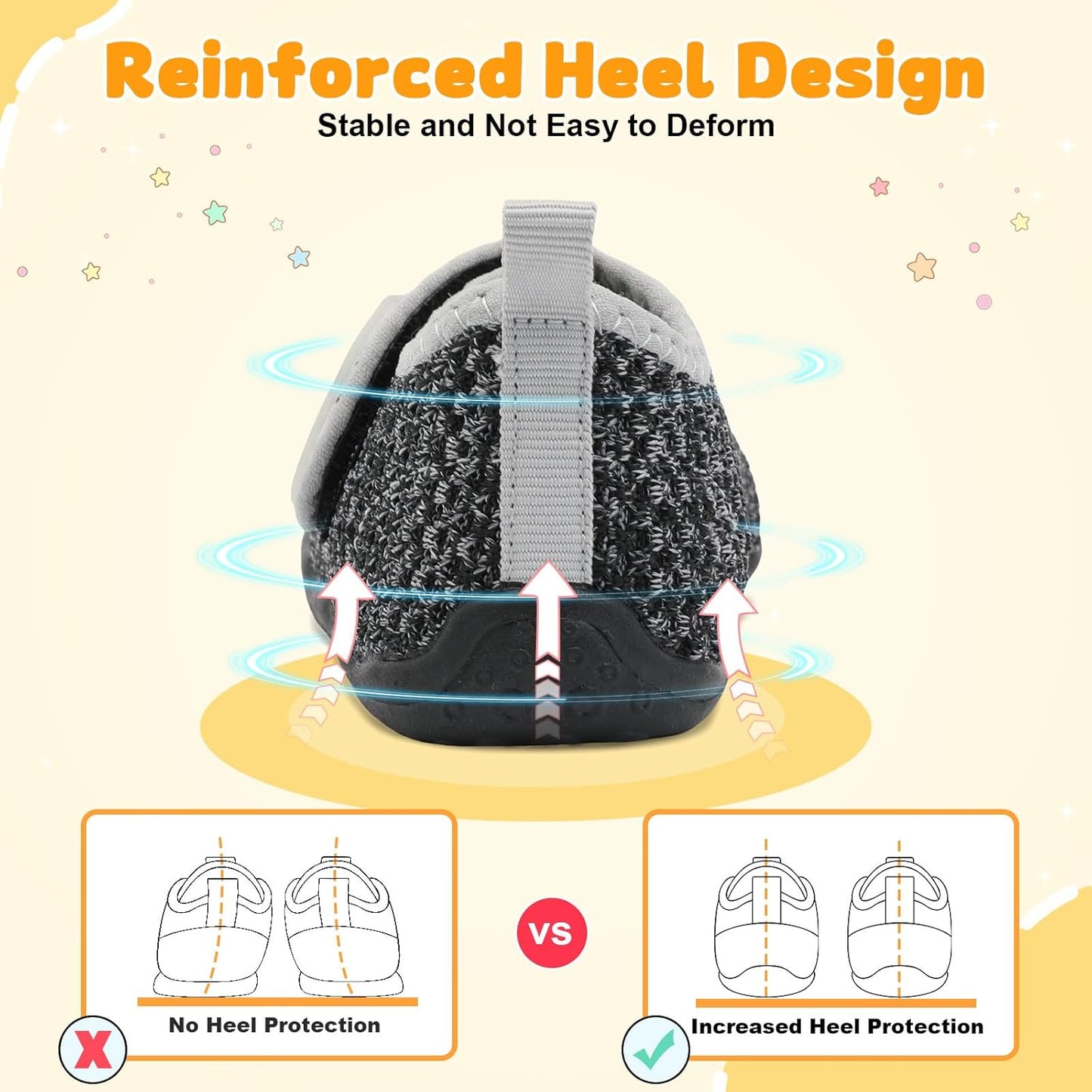 FEETCITY Baby First Walking Shoes Wide Baby Shoes Infant Sneakers Newborn Crib Shoe Barefoot Lightweight Slip On Shoe