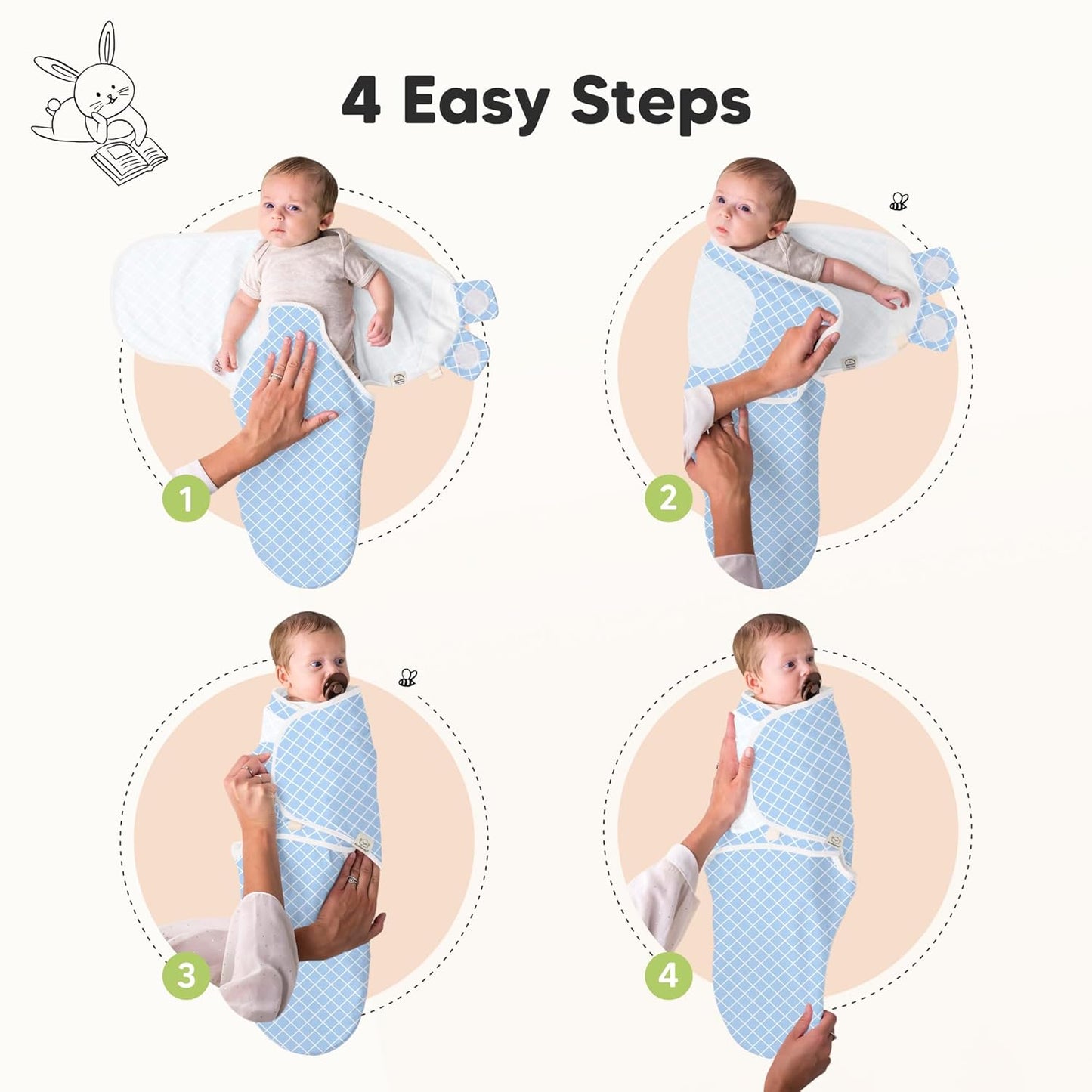 KeaBabies 3-Pack Organic Baby Swaddle Sleep Sacks - Swaddles for Newborns, Infant 0-3 Months, Baby